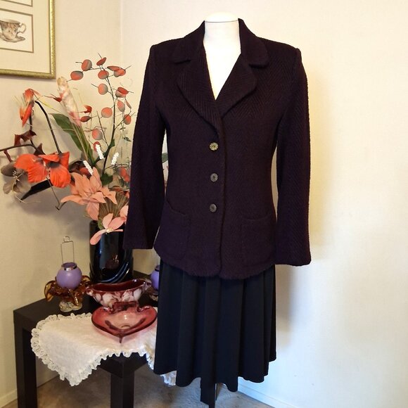 NWT Comfy Lined Purple Blazer Jacket Spring Fall Winter Jackets Tag Size M - Picture 5 of 13